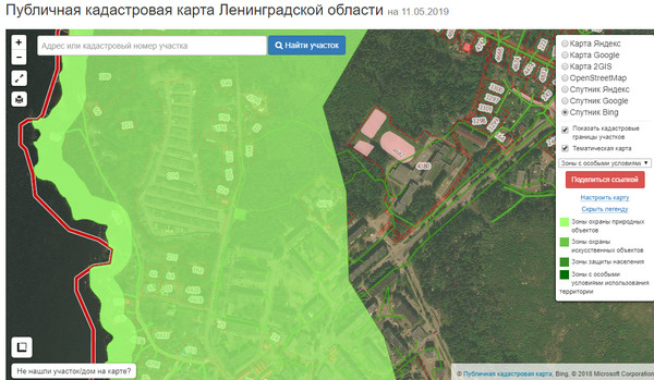 Публичная кадастровая карта лен обл