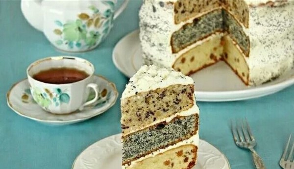 торт с изюмом орехами и маком рецепт. торт генерал. торт с маком изюмом и орехами. маковый торт коржов. торт трехслойный дамский каприз.