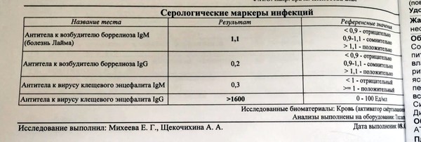 Анализы после укуса