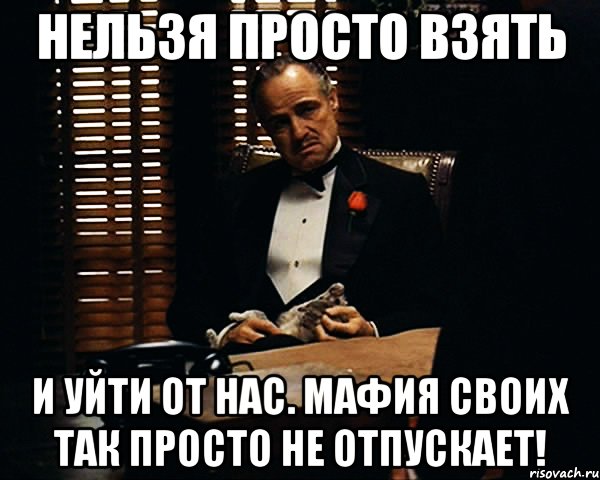 Это у вас уйдет. Дон Корлеоне Мем. Мафия прикол. Мафия своих не бросает. Нельзя прикол.